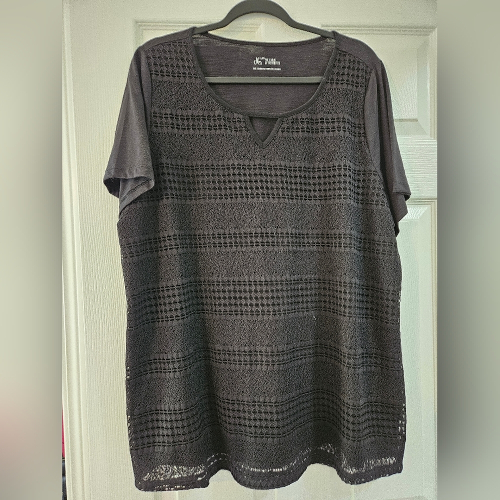 Black Lace Type Decor Shirt